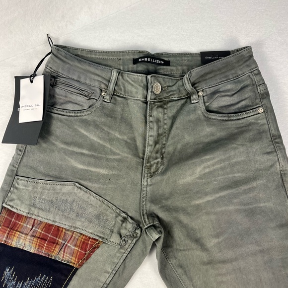 Embellish NYC Dirnt Grey Denim Jeans with Patchwork Detail• Men’s Size 30• New - Picture 2 of 12